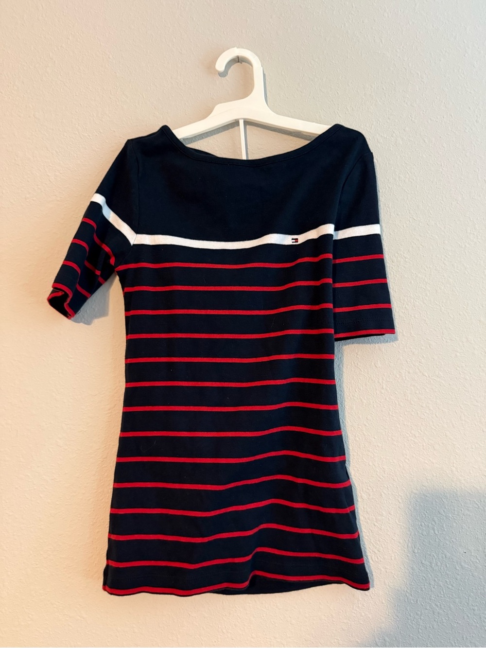 Tommy Hilfiger Navy & Red Striped Boatneck shirt